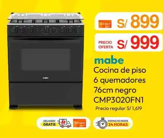 Metro Mabe cocina de piso 6 quemadores oferta