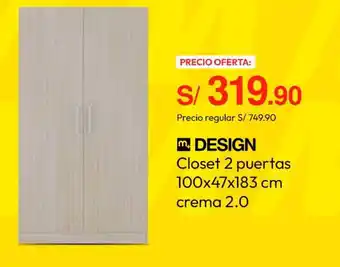 Metro Design closet 2 puertas oferta