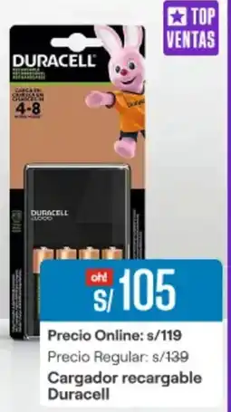 Promart Duracell cargador recargable oferta