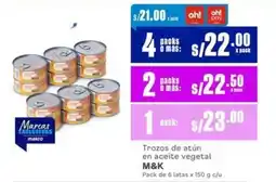 Makro M&K Trozos de atún en aceite vegetal oferta