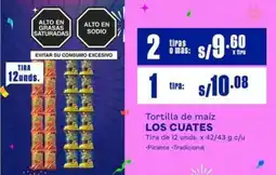 Makro Los Cuates tortilla de maíz oferta