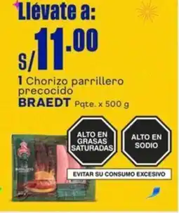 Makro Braedt 1 chorizo parrillero precocido oferta