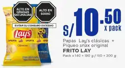 Makro Frito lay papas lay's clásicas + piqueo snax original oferta