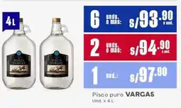 Makro Vargas pisco puro oferta