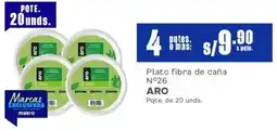 Makro Aro plato fibra de caña n°26 oferta