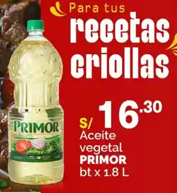 Plaza Vea Primor aceite vegetal oferta