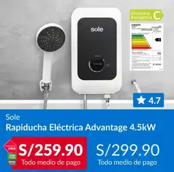 Sodimac Sole Rapiducha Eléctrica Advantage 4.5kW oferta