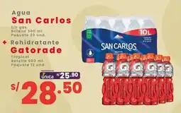 Vega San Carlos agua + Gatorade rehidratante oferta