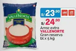 Plaza Vea Vallenorte arroz extra gran reserva oferta