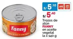 Plaza Vea Fanny trozos de atún en aceite vegetal oferta