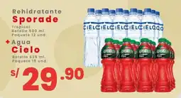 Vega Sporade rehidratante + Cielo agua oferta