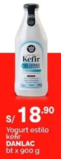 Plaza Vea Danlac yogurt estilo kéfir oferta