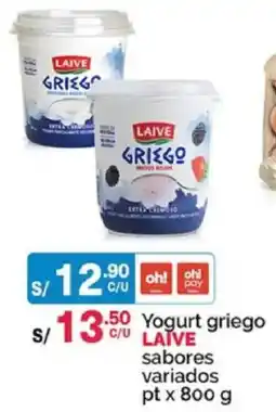 Plaza Vea Laive yogurt griego sabores variados oferta