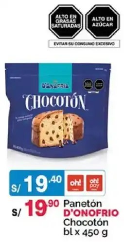Plaza Vea D'onofrio panetón chocotón oferta