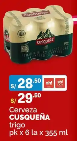 Plaza Vea Cusqueña cerveza trigo oferta