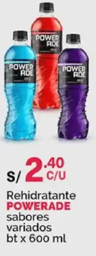 Plaza Vea Powerade rehidratante sabores variados oferta