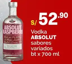 Plaza Vea Absolut vodka sabores variados oferta