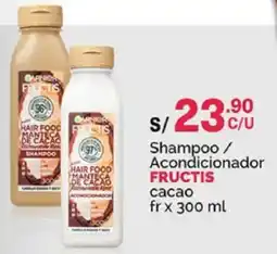 Plaza Vea Fructis shampoo / acondicionador cacao oferta