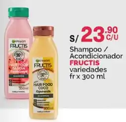 Plaza Vea Fructis shampoo / acondicionador variedades oferta