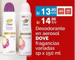 Plaza Vea Dove desodorante en aerosol fragancias variadas oferta