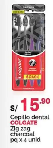 Plaza Vea Colgate cepillo dental zig zag charcoal oferta
