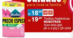 Plaza Vea Nosotras toallas higiénicas alas tela gel oferta