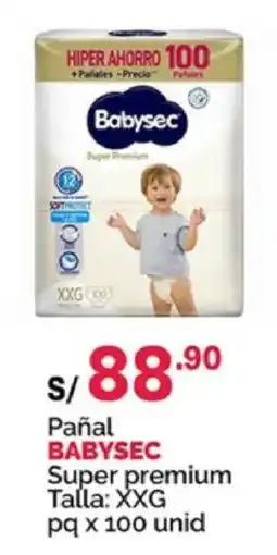Plaza Vea Babysec pañal super premium oferta