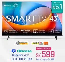 Metro Hisense smart tv 43" oferta
