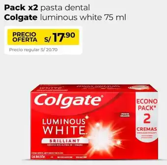 Metro Colgate pasta dental luminous white oferta