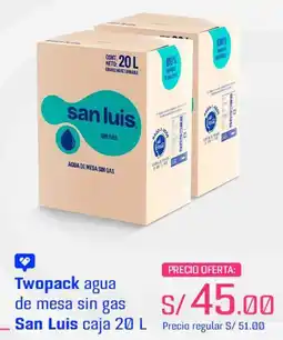 Metro San luis twopack agua de mesa sin gas oferta