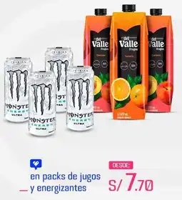Metro En packs de jugos y energizantes oferta
