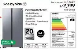 Hiraoka Samsung refregerator side by side oferta