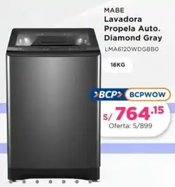La Curacao Mabe lavadora propela auto. diamond gray oferta