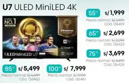 Hiraoka Hisense U7 ULED MiniLED 4K 55" oferta
