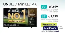 Hiraoka Hisense U6 ULED MiniLED 4K 55" oferta