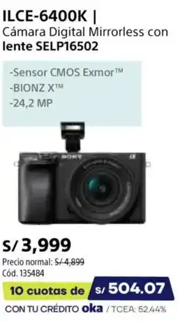 Hiraoka Sony ILCE-6400K cámara digital mirrorless oferta