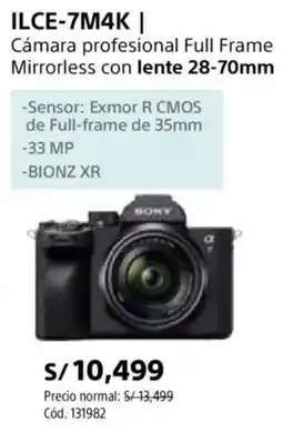 Hiraoka Sony ILCE-7M4K cámara profesional full frame mirrorless oferta