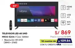 Hiraoka Vidaa smart tv 50" oferta