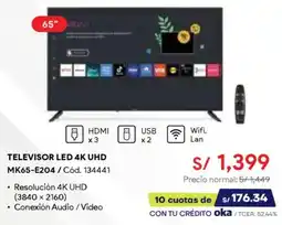 Hiraoka Vidaa smart tv 65" oferta