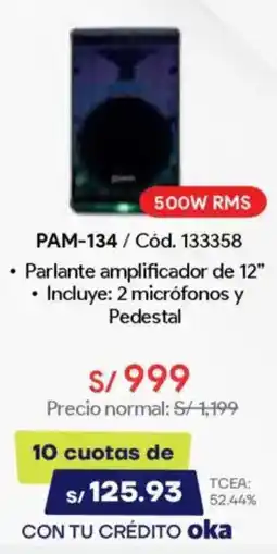 Hiraoka Parlante amplificador PAM-134 oferta