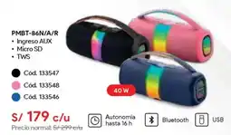 Hiraoka Parlantes portátiles PMBT-86N/A/R oferta