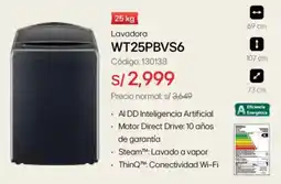 Hiraoka Lg lavadora WT25PBVS6 oferta