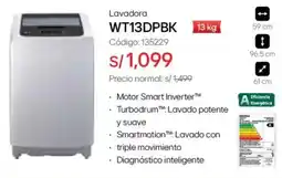Hiraoka Lg lavadora WT13DPBK oferta