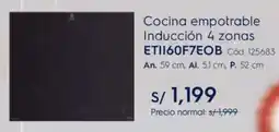 Hiraoka Cocina empotrable inducción 4 zonas oferta
