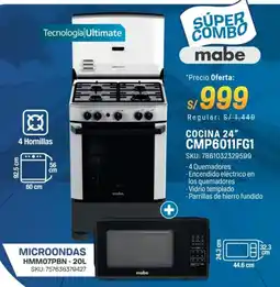 El Gallo Más Gallo Mabe cocina 24" + microondas oferta