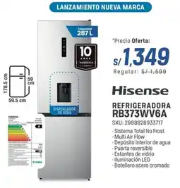 El Gallo Más Gallo Hisense refrigeradora RB373WV6A oferta