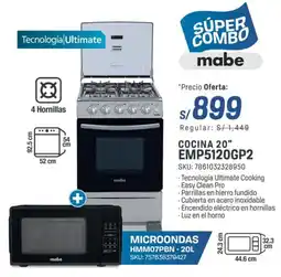 El Gallo Más Gallo Mabe cocina 20" EMP5120GP2 oferta