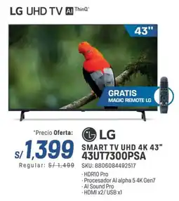 El Gallo Más Gallo Lg smart tv uhd 4k 43" oferta
