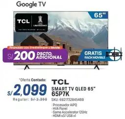 El Gallo Más Gallo Tcl smart tv qled 65" oferta