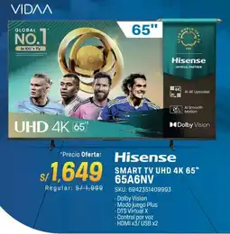 El Gallo Más Gallo Hisense smart tv uhd 4k 65" oferta